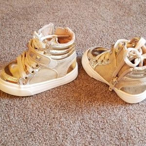 Gold children's place shoes